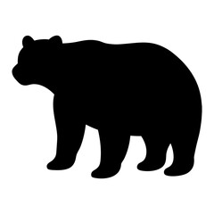 Fototapeta premium Bear silhouette vector, a black animal vector art design, and a silhouette of a bear isolated on a white background
