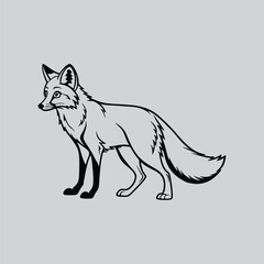 Nature Arctic Fox Outline for Logos