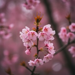 Obraz premium Close Up Pink Cherry Blossoms Spring Flowers