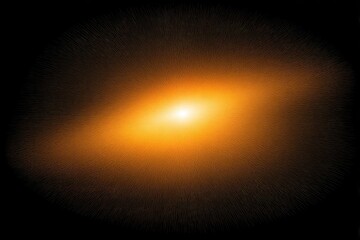 A radiant, golden-orange celestial object, elongated and radiating light outward, against a dark backdrop