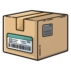 Cartoon illustration of a cardboard box