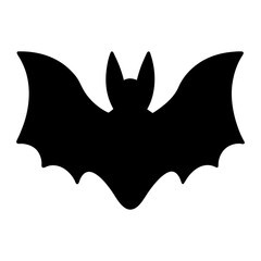 Fototapeta premium Flying bat silhouette vector, a black animal vector art design, and a silhouette of a bat isolated on a white background