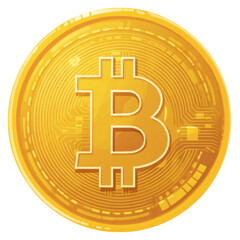 Golden Bitcoin digital coin