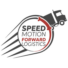 Speed Motion Forward Logistics Company Logo with Truck