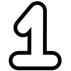 number one icon outline