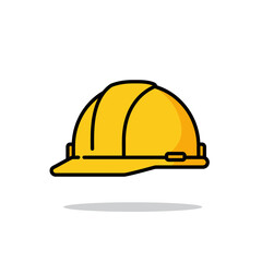 Construction helmet icon in flat style. Safety cap vector illustration