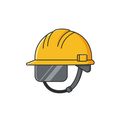 Construction helmet icon in flat style. Safety cap vector illustration