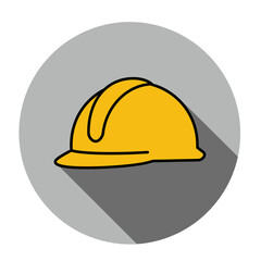 Construction helmet icon in flat style. Safety cap vector illustration