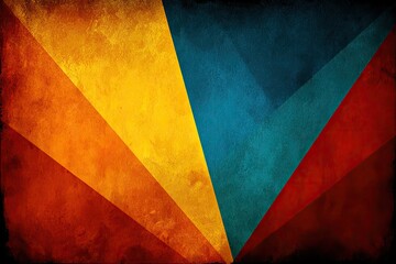 Abstract design with vibrant, textured, diagonal shapes in warm colors