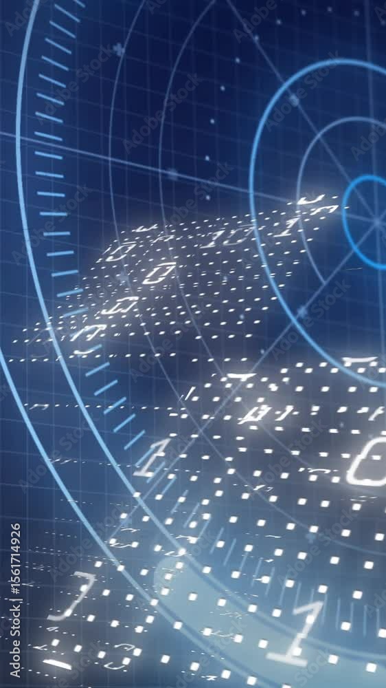 Poster animation of round scanner scanning over binary coding and statistical data processing