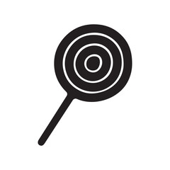 Lollipop icon vector silhouette with colorful circle shape isolated on white background illustration