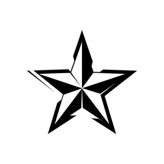 black and white star