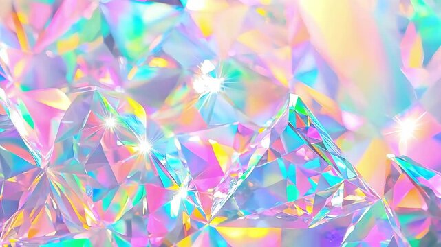 Various crystals reflect light in a dazzling array of colors, creating a vibrant spectacle of sparkles and shine