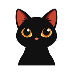 black cat face icon isolated on white background