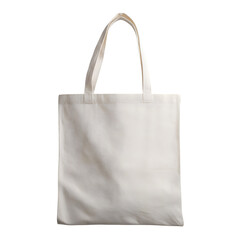 Cotton tote bag flat lay, isolated white background