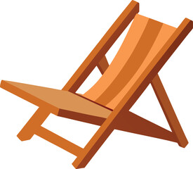Beautiful deckchair vector art illustration