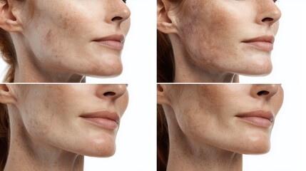 National Cleanse Your Skin Week.Medical pathology style comparison of healthy vs problematic skin conditions, clinical documentation photography, dermatology reference image