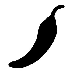 Chili pepper silhouette vector, black Chili vector art design, and a silhouette of a Chili pepper isolated on a white background