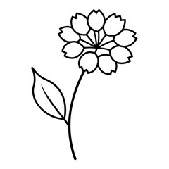 Obraz premium Flower plant outline vector art, a floral plant silhouette, a black flower tree icon silhouette, isolated