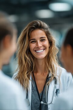 two female doctor with stethoscope consulting pacient