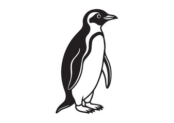 Naklejka premium Penguin Silhouette, Penguin Vector Illustration