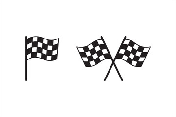 Fototapeta premium Checkered flag on white for a racing sport finish, symbolizing victory and success in car competitions