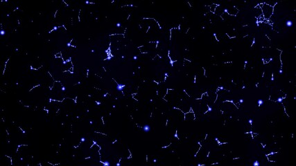 Blue color abstract texture of chaotic glare of light bokeh on black background. - Powered by Adobe