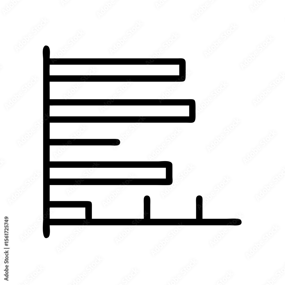 Poster horizontal bar graph with varying lengths showing data representation and analysis of information di