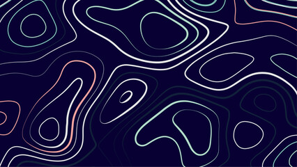 Topographic line contour map background, geographic grid map image. Vector illustration 