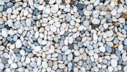 Natural decorative pebbles outdoor garden close-up photography zen environment top-down view landscape design inspiration
