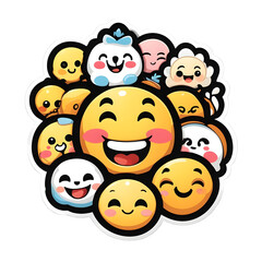 group of happy face emoji