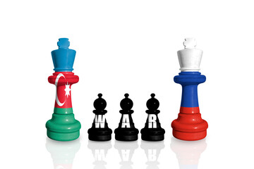 Chess made from Azerbaijan and Russia flags