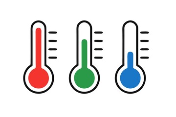 Colorful Thermometers Representing Temperature Variations A Visual Depiction of Hot Normal and Cold Temperatures and Measurement Scales