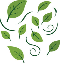 Green Leaves Nature Vector Illustration