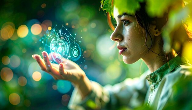 person interacting with an augmented reality interface