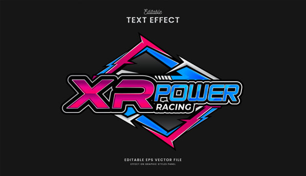 decorative automotive power racing editable text effect design