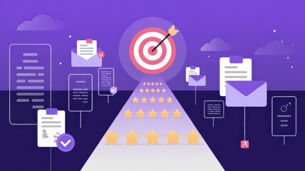 Pathway of Emails and Documents Leading to Target and Star Feedback Symbol