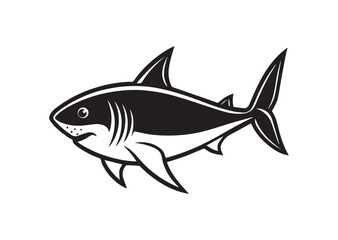 Obraz premium Shark Silhouette, Shark Vector, Shark Icon Illustration
