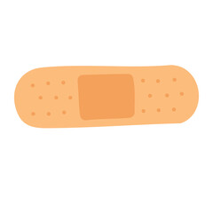 Cartoon adhesive bandage in flat style. Soft medical patch illustration for health and care.