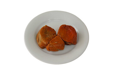 Traditional Turkish Stuffed Dried Peppers Isolated on White Background
