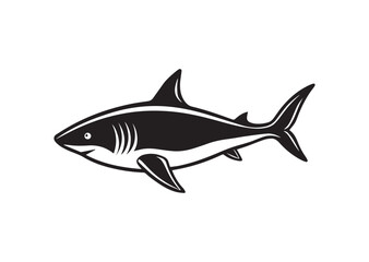 Fototapeta premium Shark Silhouette, Shark Vector, Shark Icon Illustration