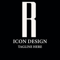 Initial letter logo mark R mono line