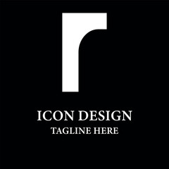 Creative unique style letter R logo design on black background
