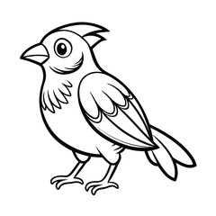 Obraz premium Kids' Bird Coloring Page on a White Background
