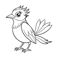 Fototapeta premium Kids' Bird Coloring Page on a White Background