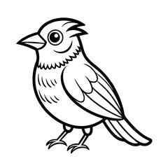Obraz premium Kids' Bird Coloring Page on a White Background