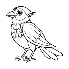 Obraz premium Kids' Bird Coloring Page on a White Background