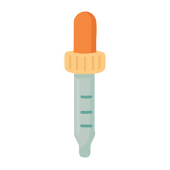 Cartoon pipette dropper with scale marks. Flat vector medical illustration in soft clean style.