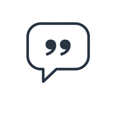 Naklejka premium Speech bubble with quotation marks in minimalist style 