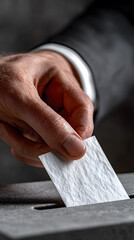 Hand Casting Ballot in Election Box